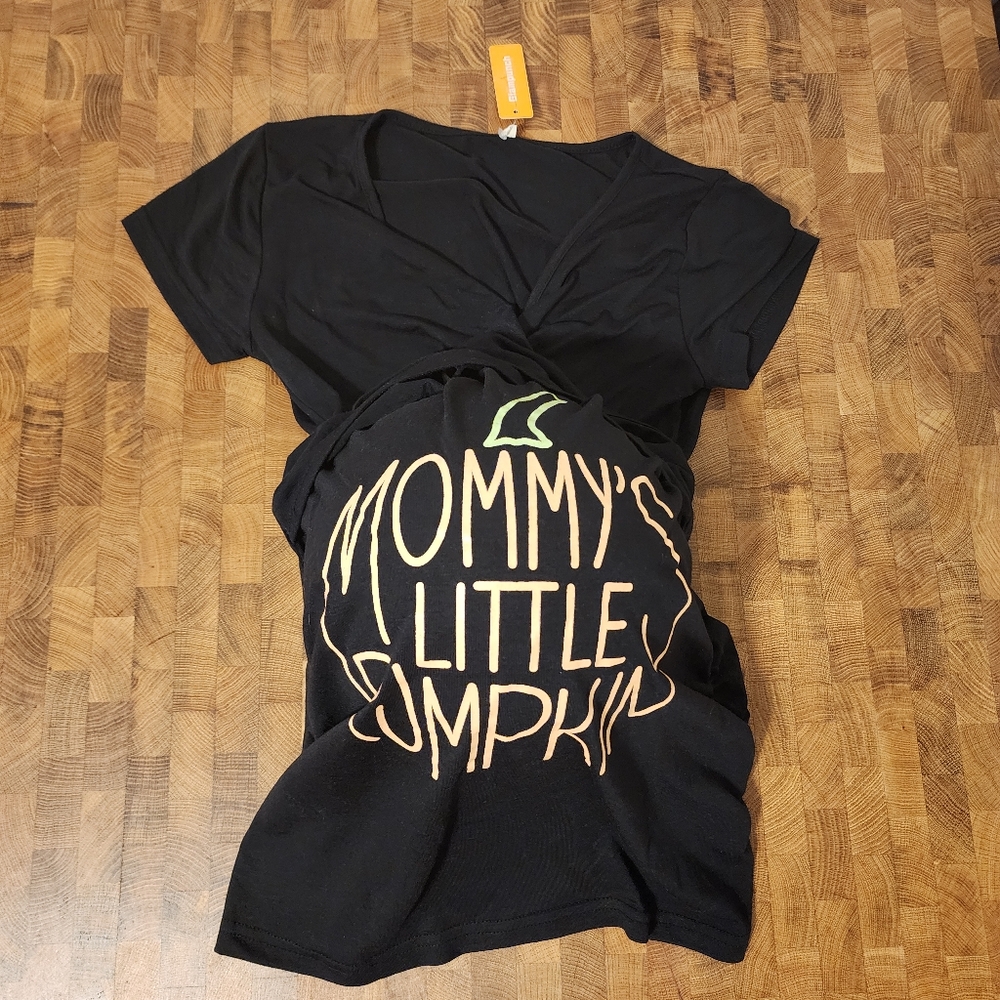 🎃🍁🎃🍂Maternity Halloween Fall T-Shirt short sleeve pumpkin ball not included